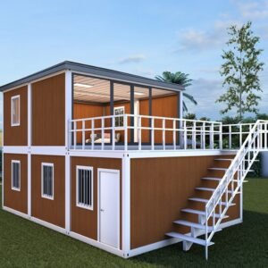 Custom container home with insulated panels for Airbnb hostel and commercial shop