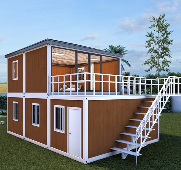 Prefabricated container house buying guide showing standard 20ft unit with insulation and custom storefront options