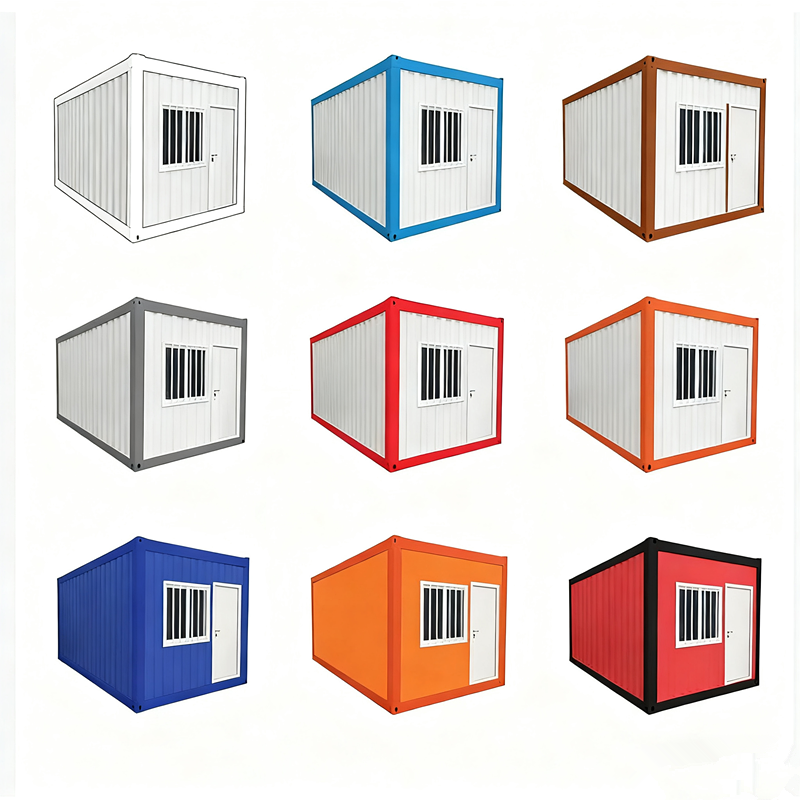 Flat pack container house color options for customized exterior