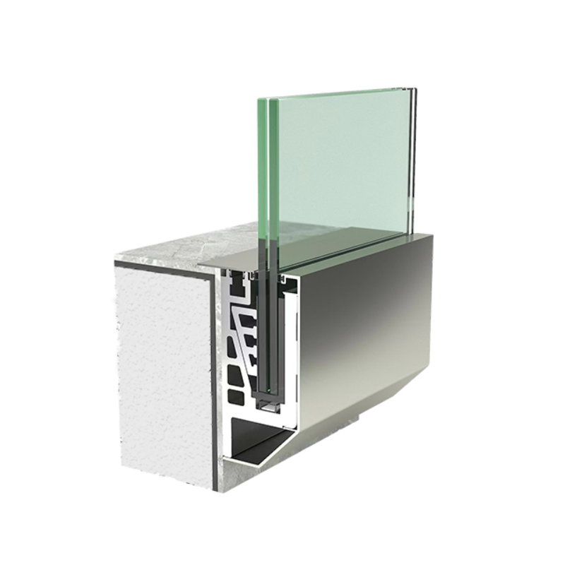 glass railing windbreak for deck with aluminum profile