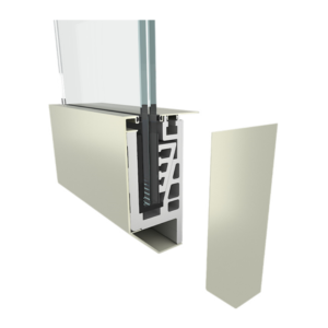 aluminum glass railing base shoe profile with laminated glass