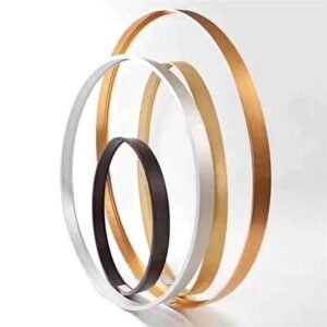 round aluminum mirror frame profile corner detail