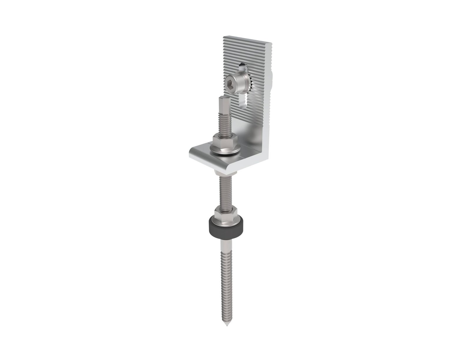 Aluminum solar L foot bracket with T-bolt slot for rail fixing