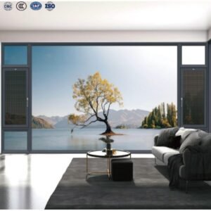 thermal break aluminum window with triple glazing and mosquito nets